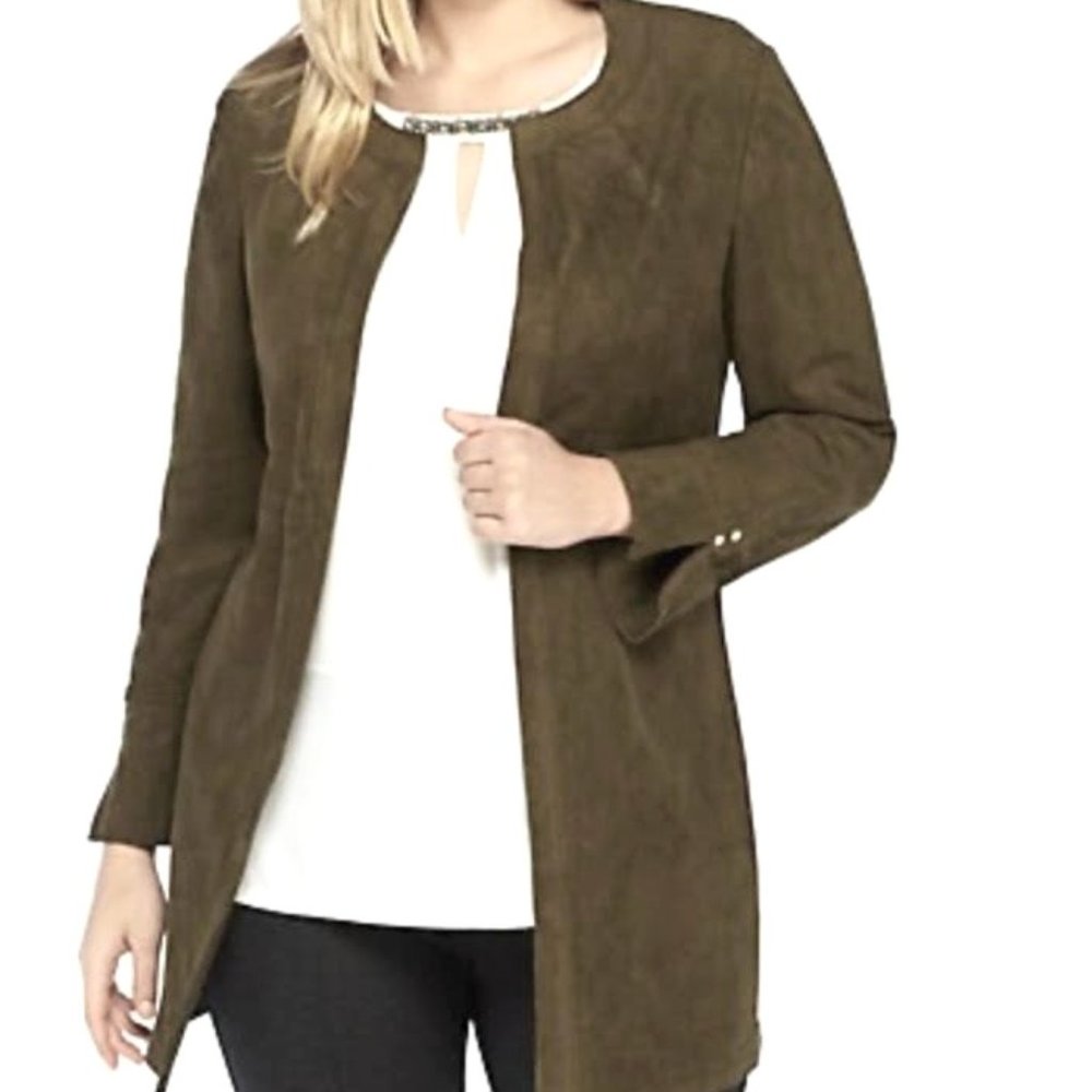 The Limited Olive Green Faux Suede Jacket